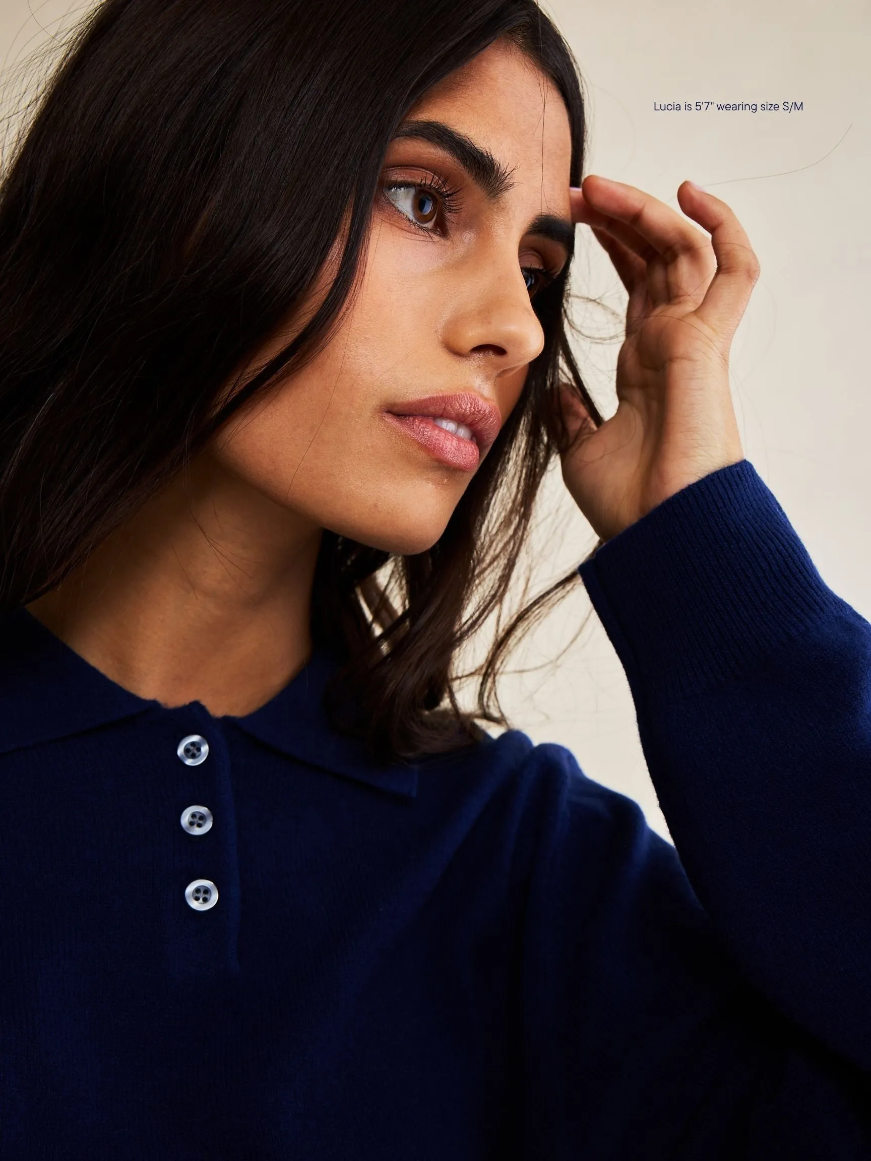 Long Sleeve Classic Polo Sweater - Navy sold by Parke Official product image thumbnail 3