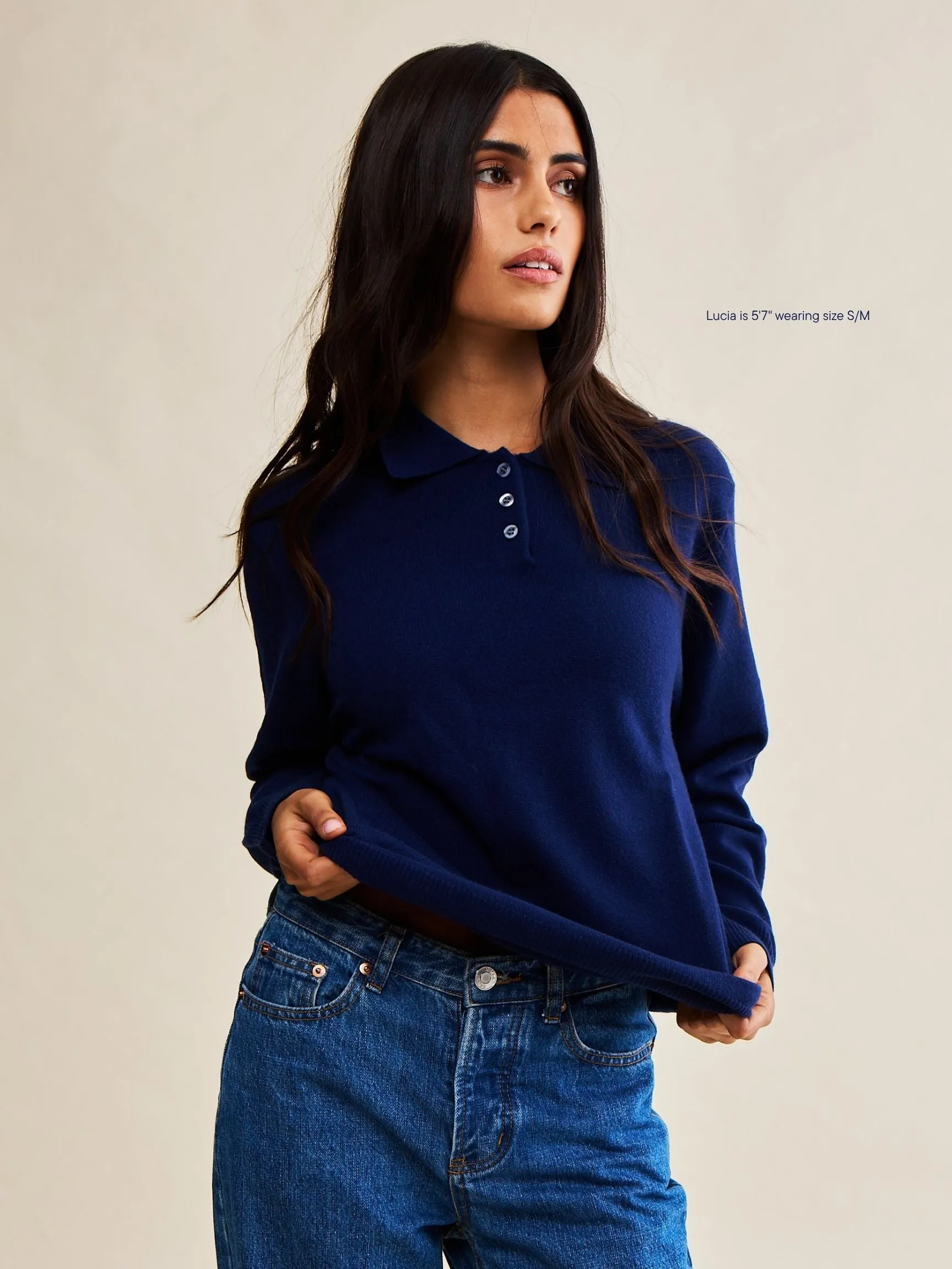 Long Sleeve Classic Polo Sweater - Navy sold by Parke Official product image thumbnail 2