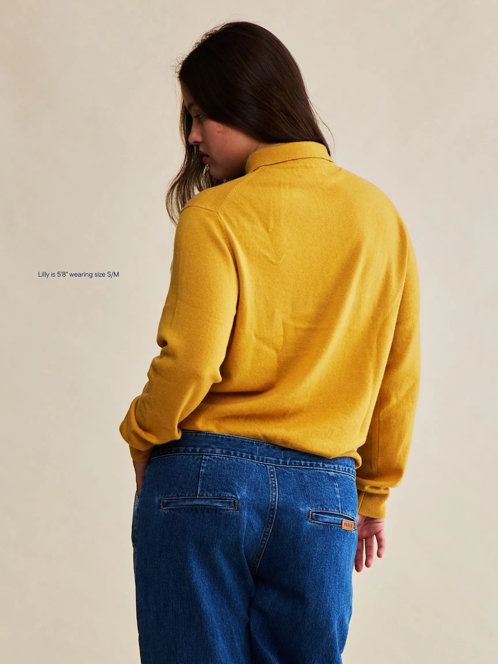 Long Sleeve Classic Polo Sweater - Marigold sold by Parke Official product image thumbnail 3