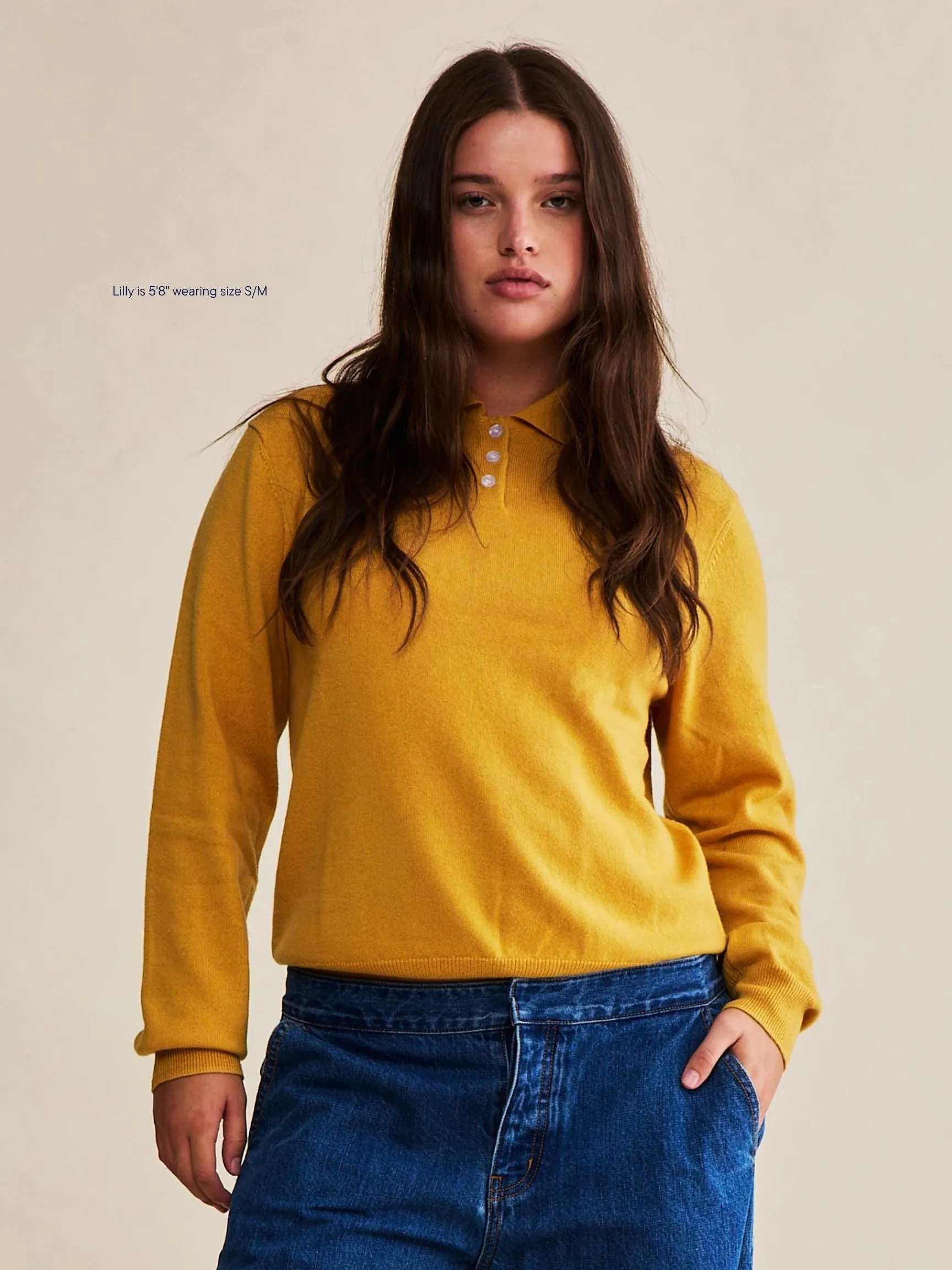Long Sleeve Classic Polo Sweater - Marigold sold by Parke Official product image thumbnail 2