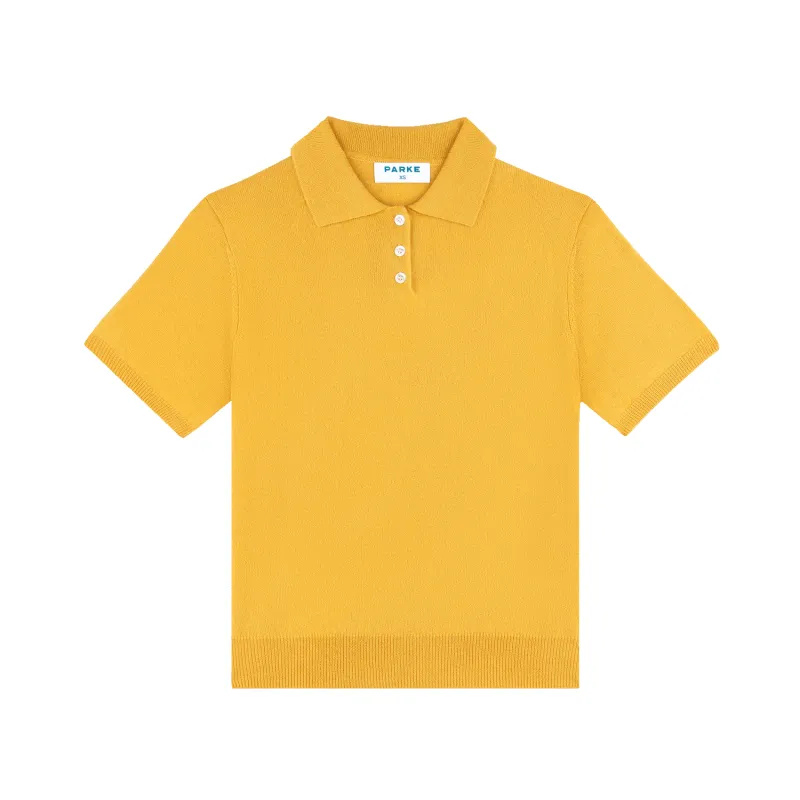 Short Sleeve Classic Polo Sweater - Marigold sold by Parke Official