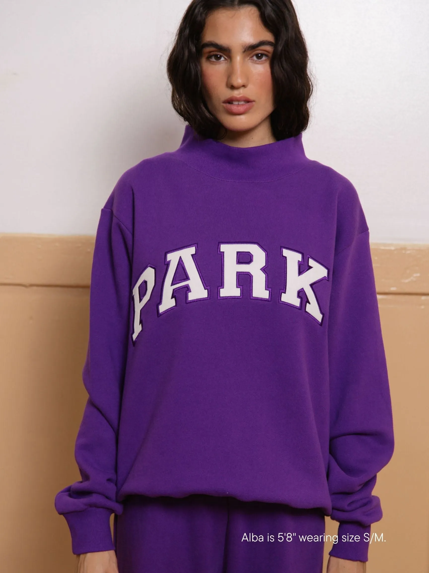 Varsity Mockneck - Amethyst + White sold by Parke Official product image thumbnail 2