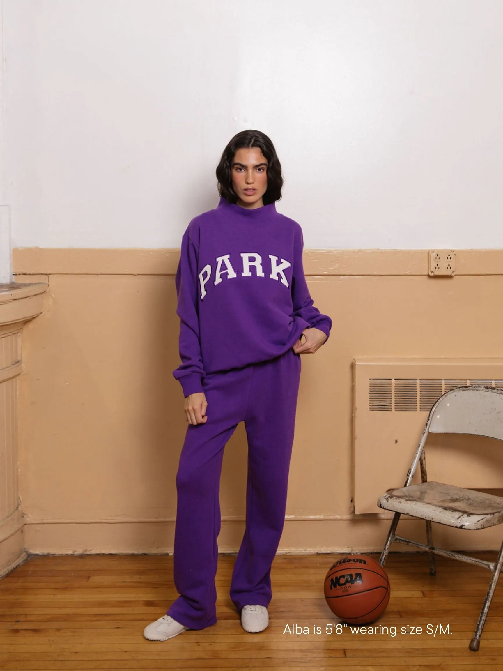 Varsity Mockneck - Amethyst + White sold by Parke Official product image thumbnail 3