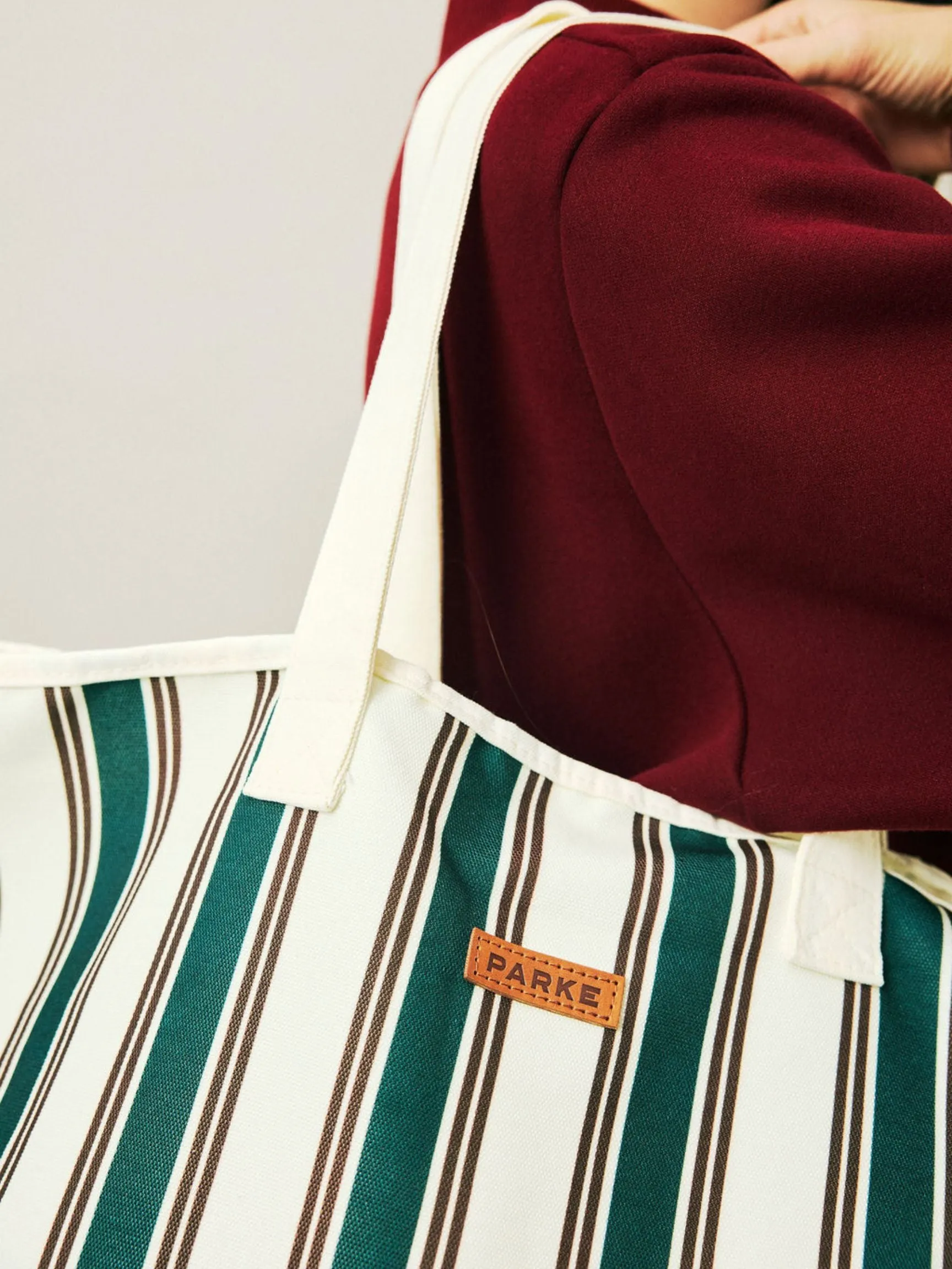 Holiday Striped Oversized Tote sold by Parke Official product image thumbnail 3