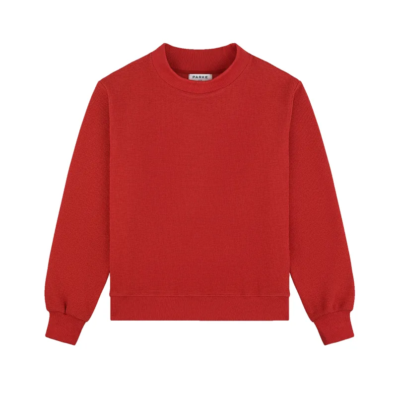 Holiday Waffle Mockneck Pullover sold by Parke Official