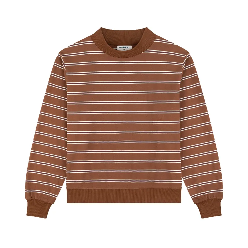 Striped Mockneck Pullover sold by Parke Official