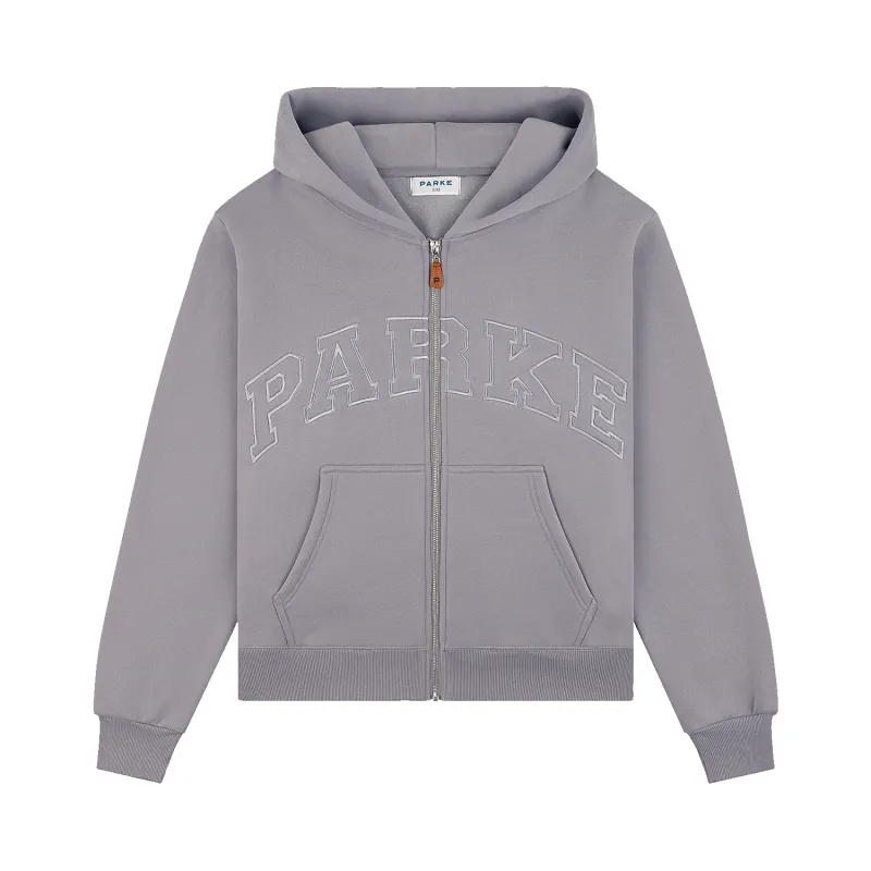 Monochrome Varsity Zip Up Hoodie sold by Parke Official