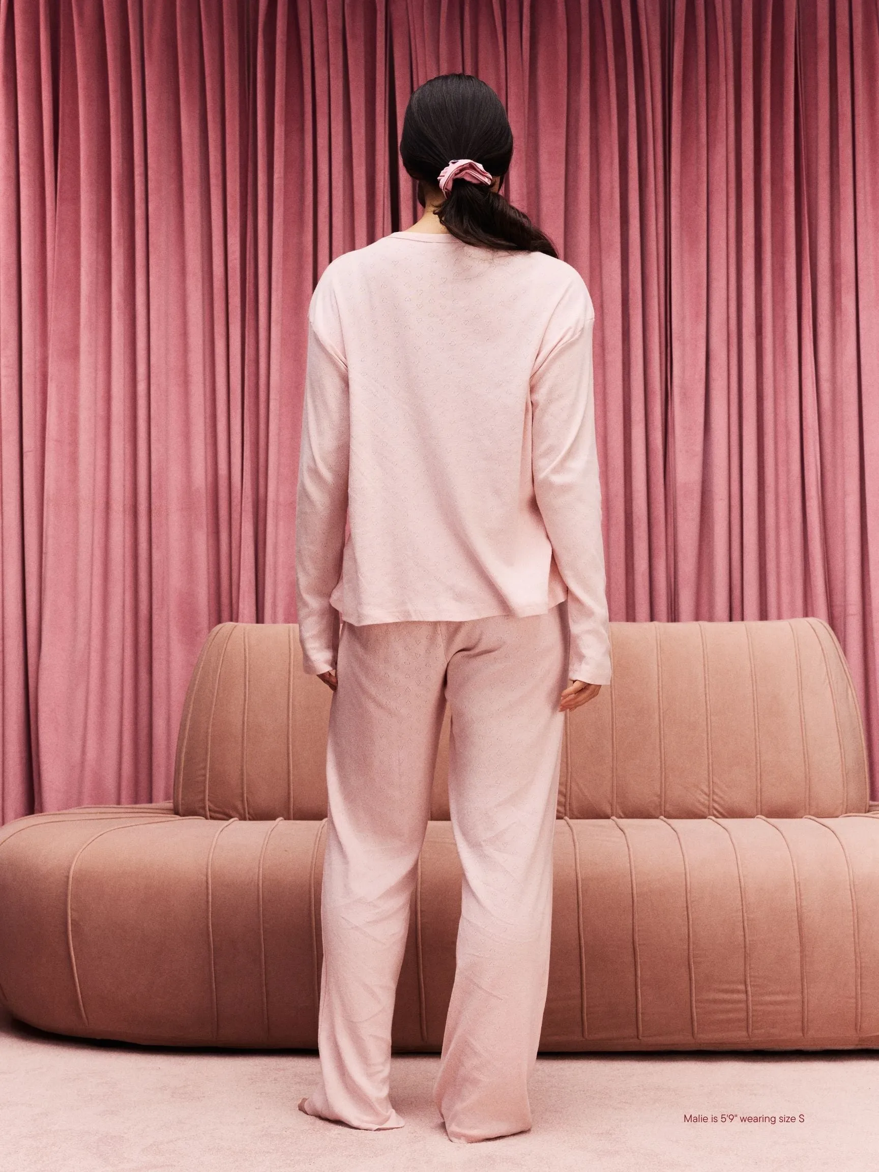 Heart Pointelle Boxer Pants - Peony sold by Parke Official product image thumbnail 4