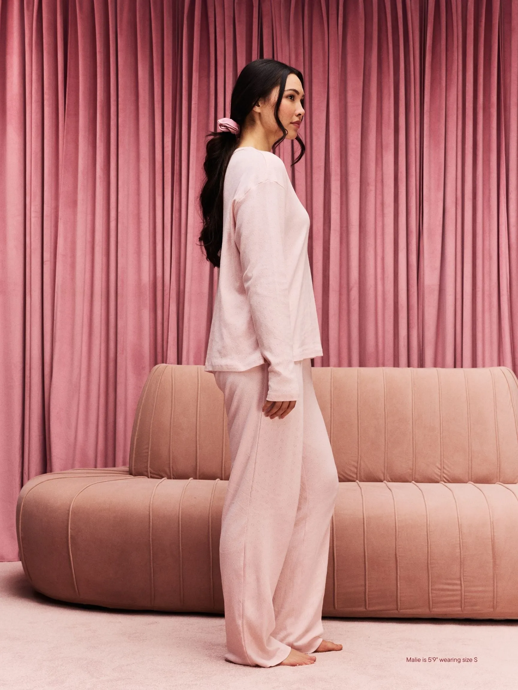 Heart Pointelle Boxer Pants - Peony sold by Parke Official product image thumbnail 3