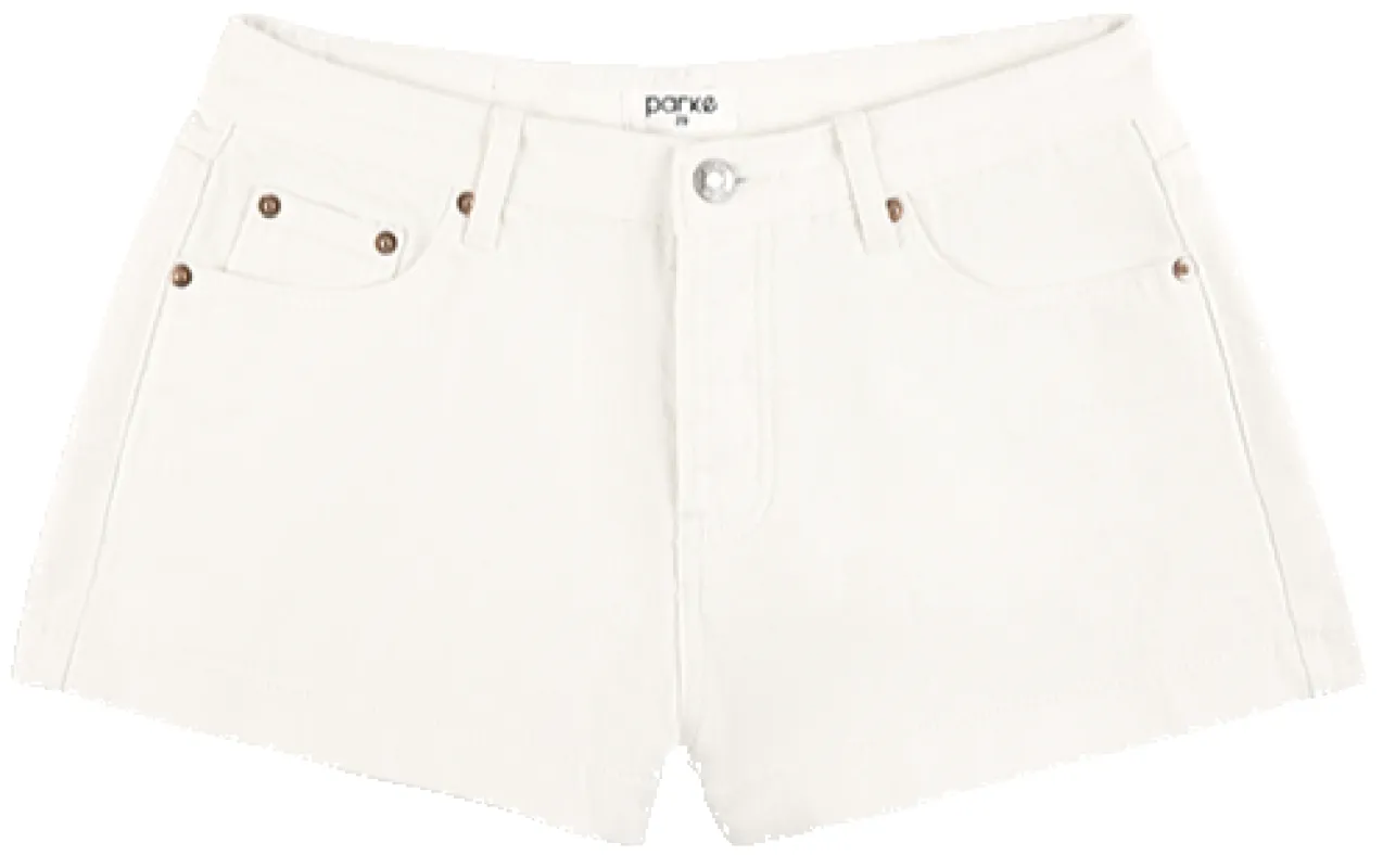 Denim Mini Shorts - White sold by Parke Official