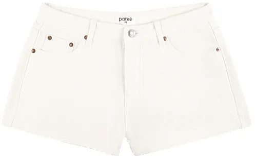 Denim Mini Shorts - White sold by Parke Official
