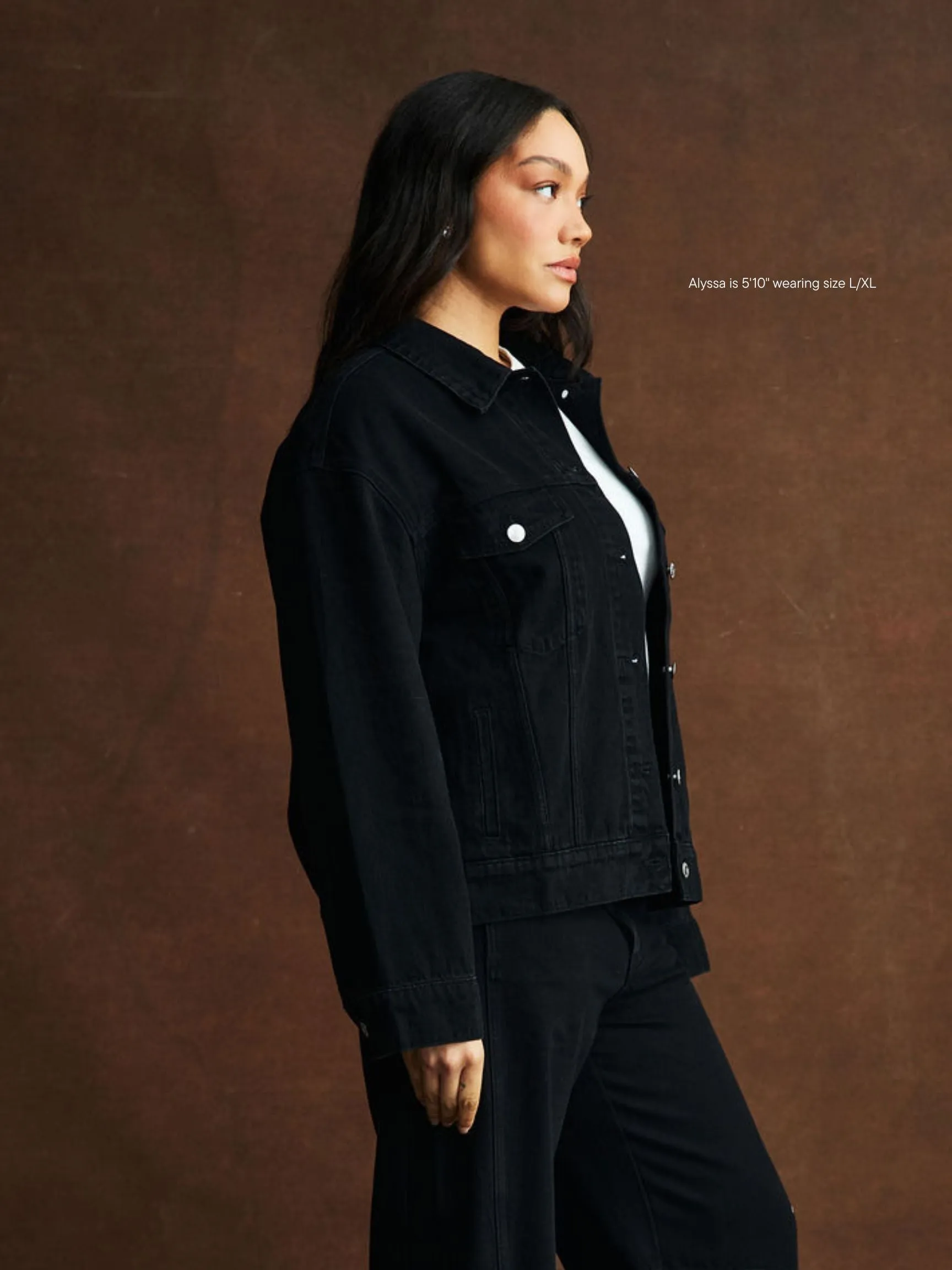 Oversized Denim Jacket - Black sold by Parke Official product image thumbnail 3