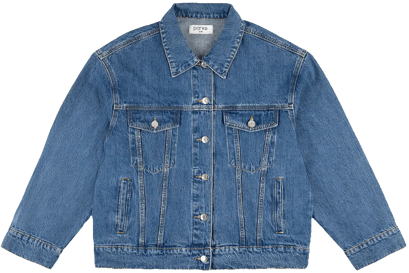 Oversized Denim Jacket - Medium Wash sold by Parke Official