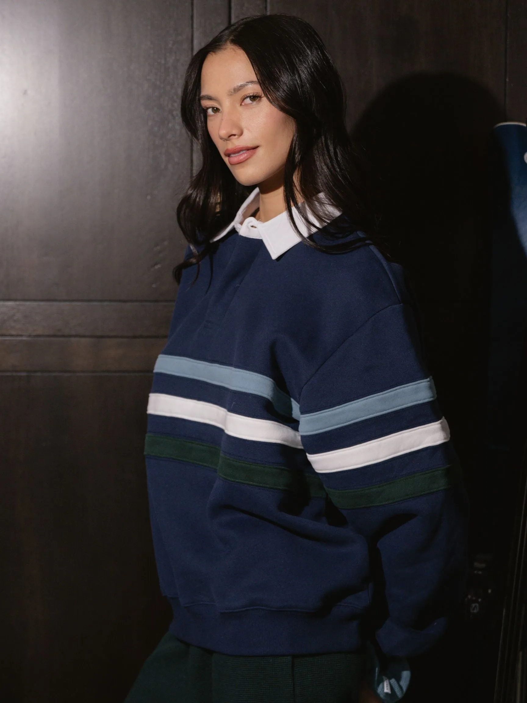 Striped Rugby Sweatshirt - Shadow sold by Parke Official product image thumbnail 3