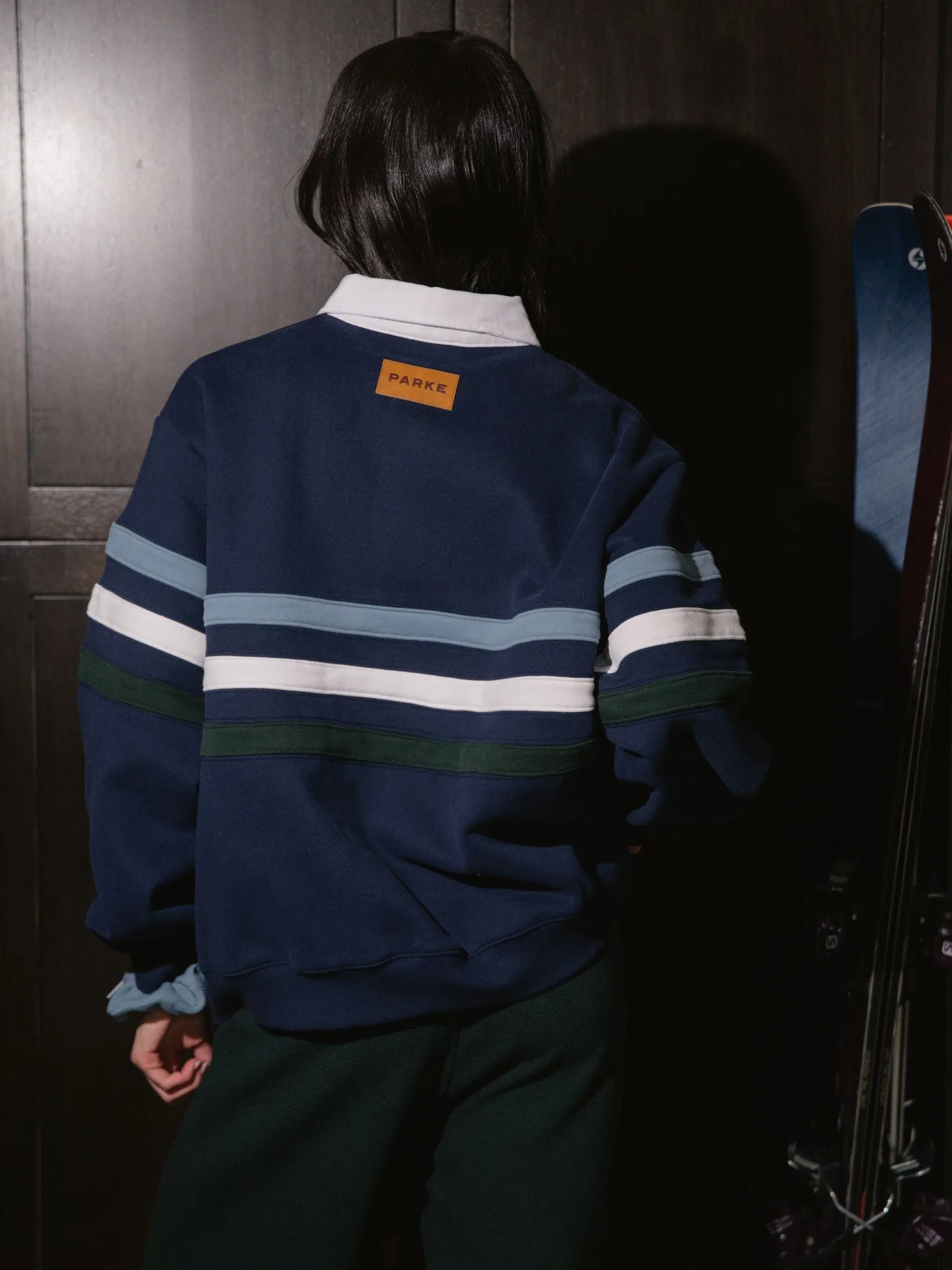 Striped Rugby Sweatshirt - Shadow sold by Parke Official product image thumbnail 4