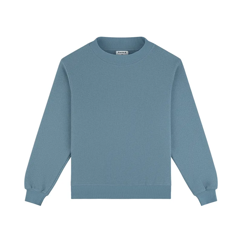 Waffle Mockneck Pullover - Glacier made by Parke Official