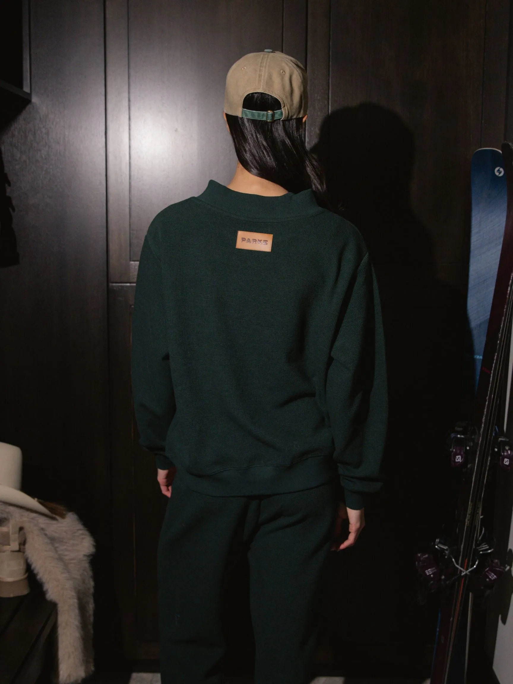 Waffle Mockneck Pullover - Forest sold by Parke Official product image thumbnail 4