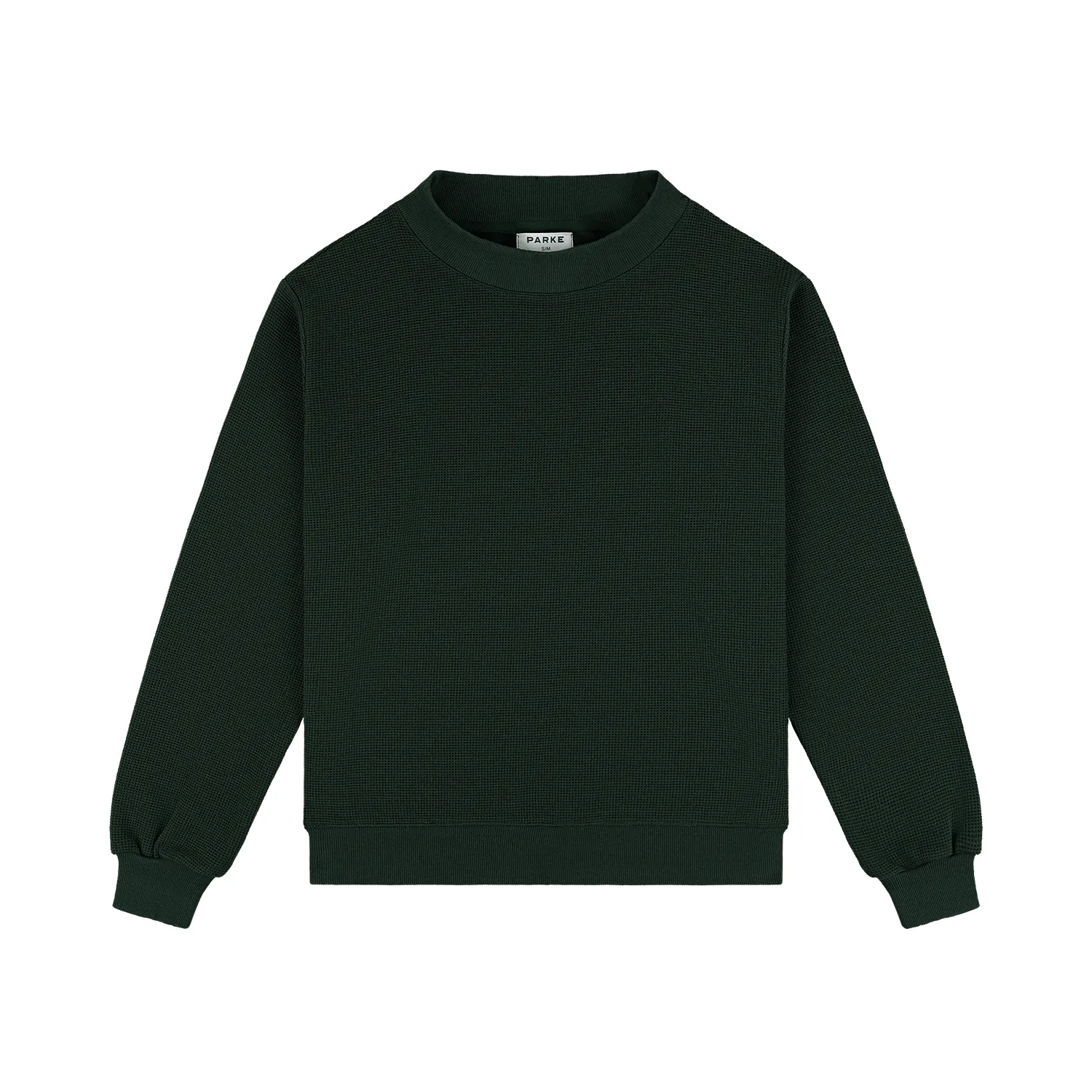 Waffle Mockneck Pullover - Forest sold by Parke Official