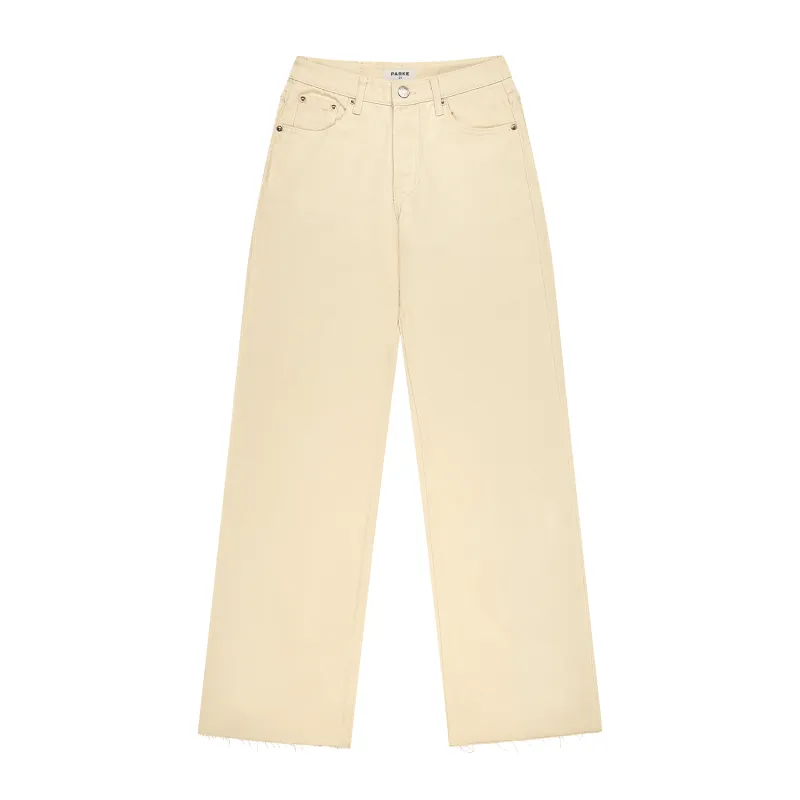 Low Rise Baggy Jeans - Cream made by Parke Official