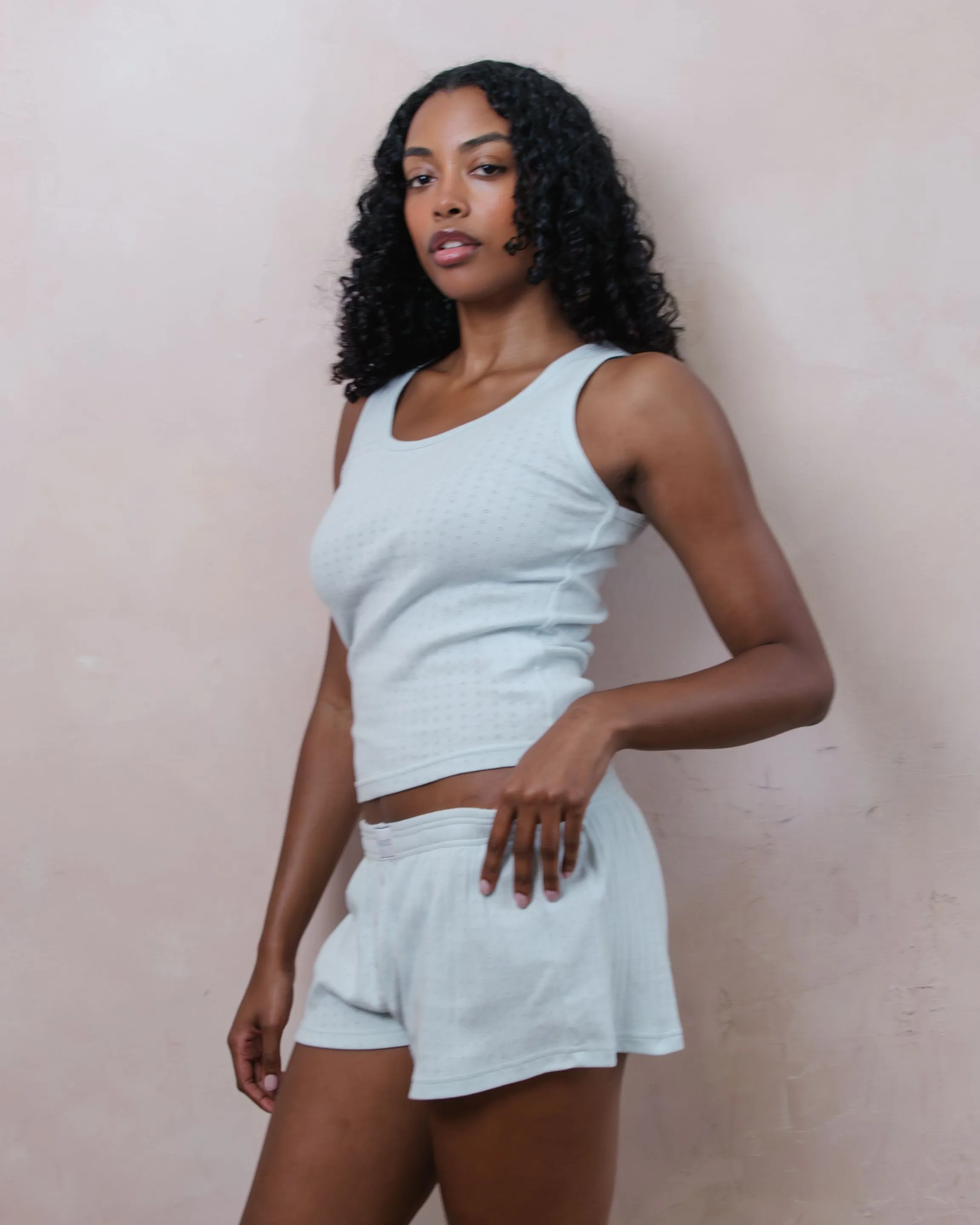Pointelle Tank - Pale Blue sold by Parke Official product image thumbnail 3