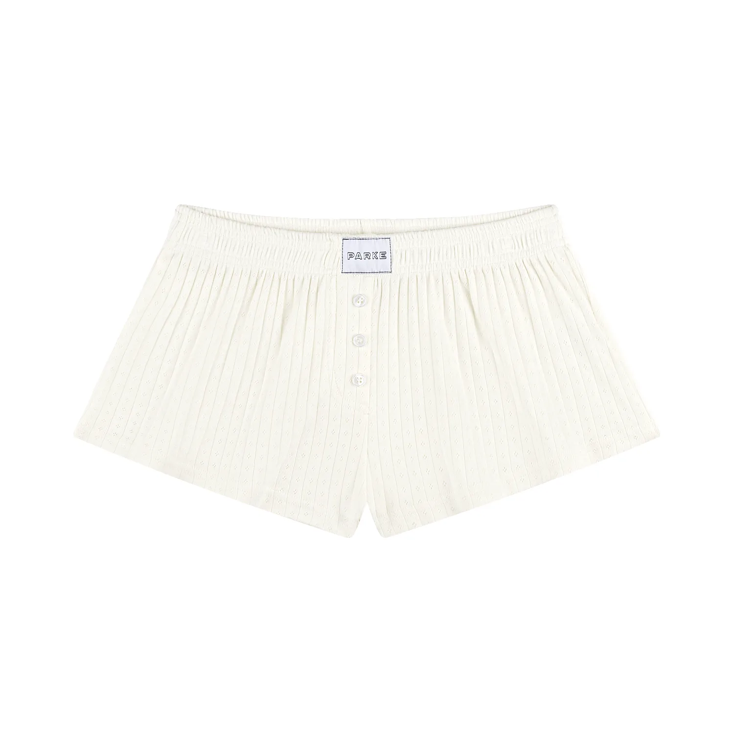 Pointelle Cotton Boxer Shorts - Pearl sold by Parke Official