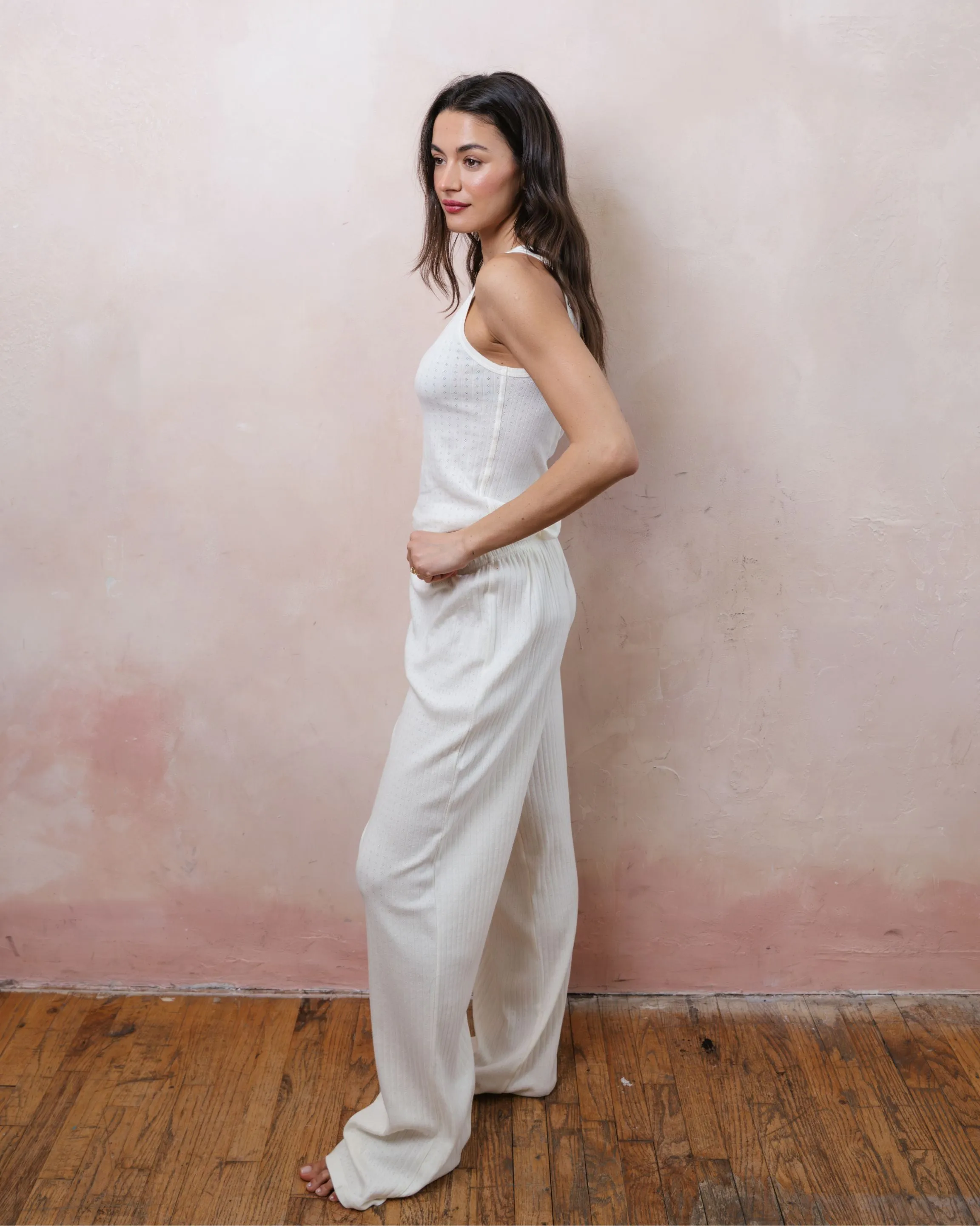 Pointelle Cotton Boxer Pants - Pearl sold by Parke Official product image thumbnail 3