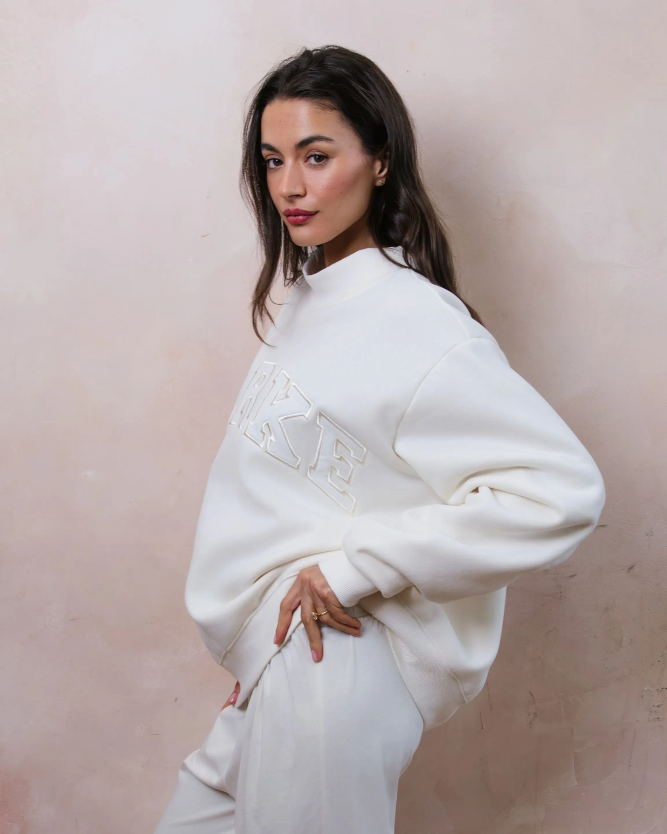 Bridal Varsity Mockneck - Pearl + White sold by Parke Official product image thumbnail 3