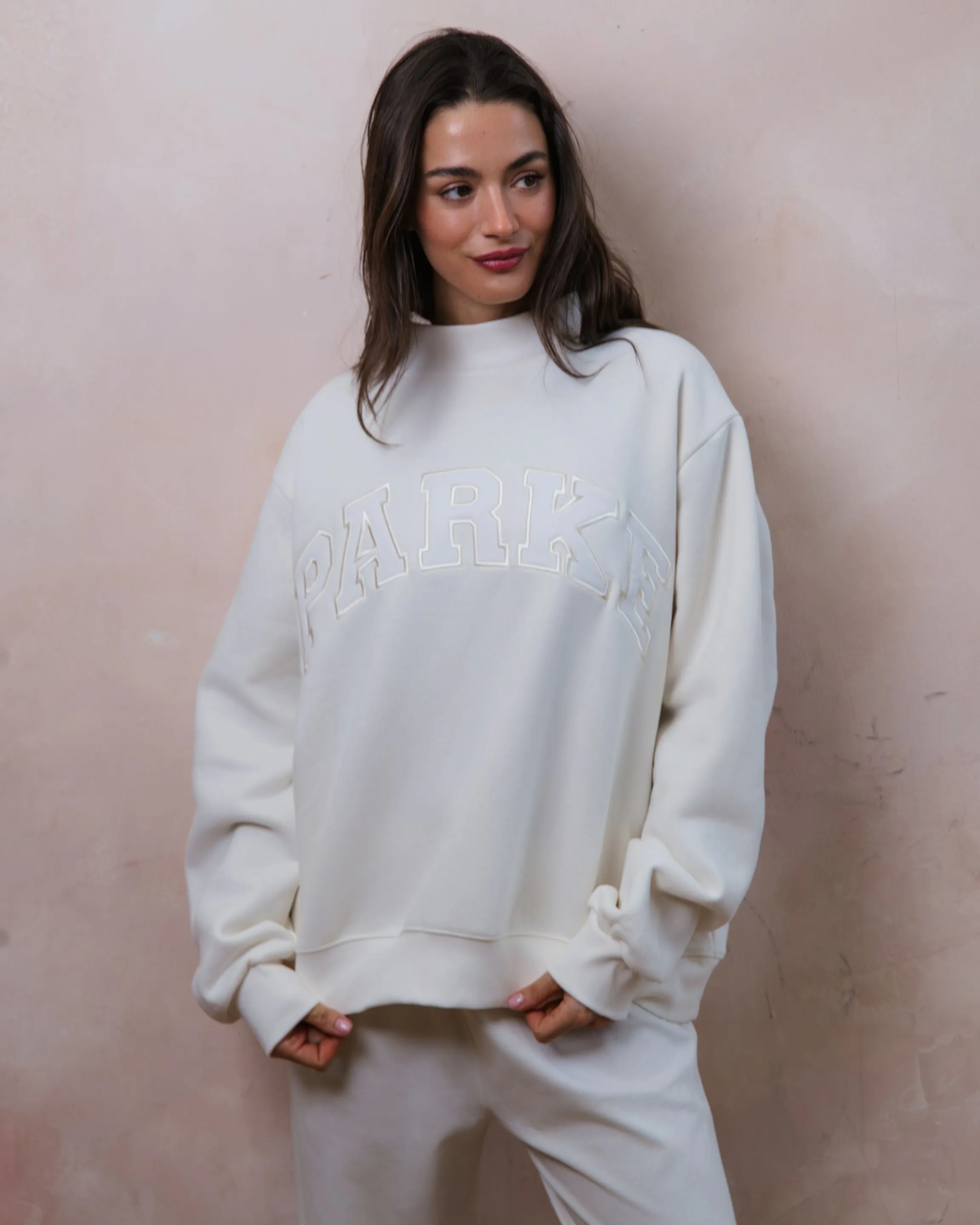 Bridal Varsity Mockneck - Pearl + White sold by Parke Official product image thumbnail 2