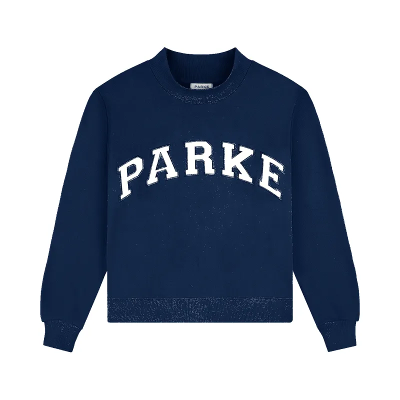 Varsity Mockneck - Denim + White made by Parke Official