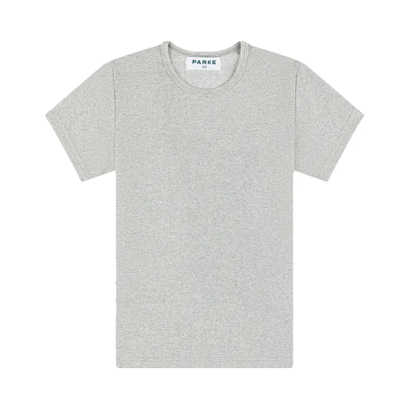 Ribbed Short Sleeve T-Shirt - Grey made by Parke Official