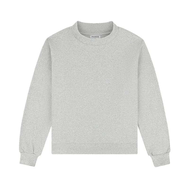 Ribbed Mockneck Pullover - Grey made by Parke Official