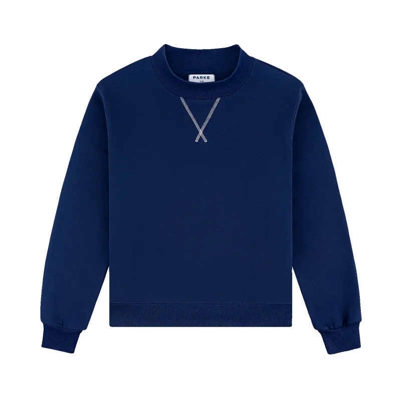 Classic Mockneck - Denim + White made by Parke Official