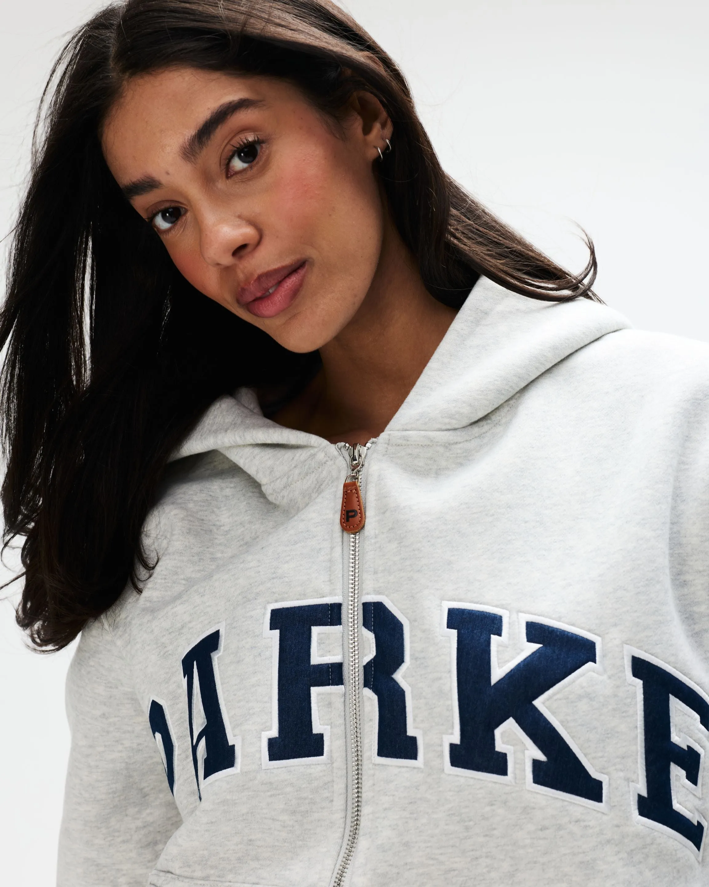OG Varsity Zip Up Hoodie - Classic Grey + Denim sold by Parke Official product image thumbnail 5