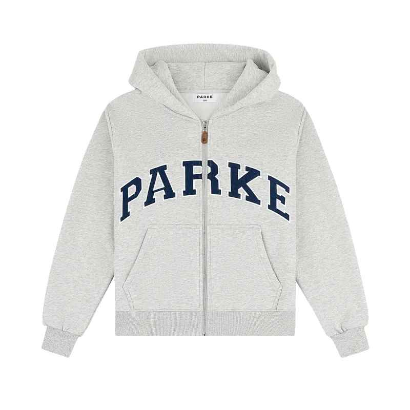 OG Varsity Zip Up Hoodie - Classic Grey + Denim made by Parke Official