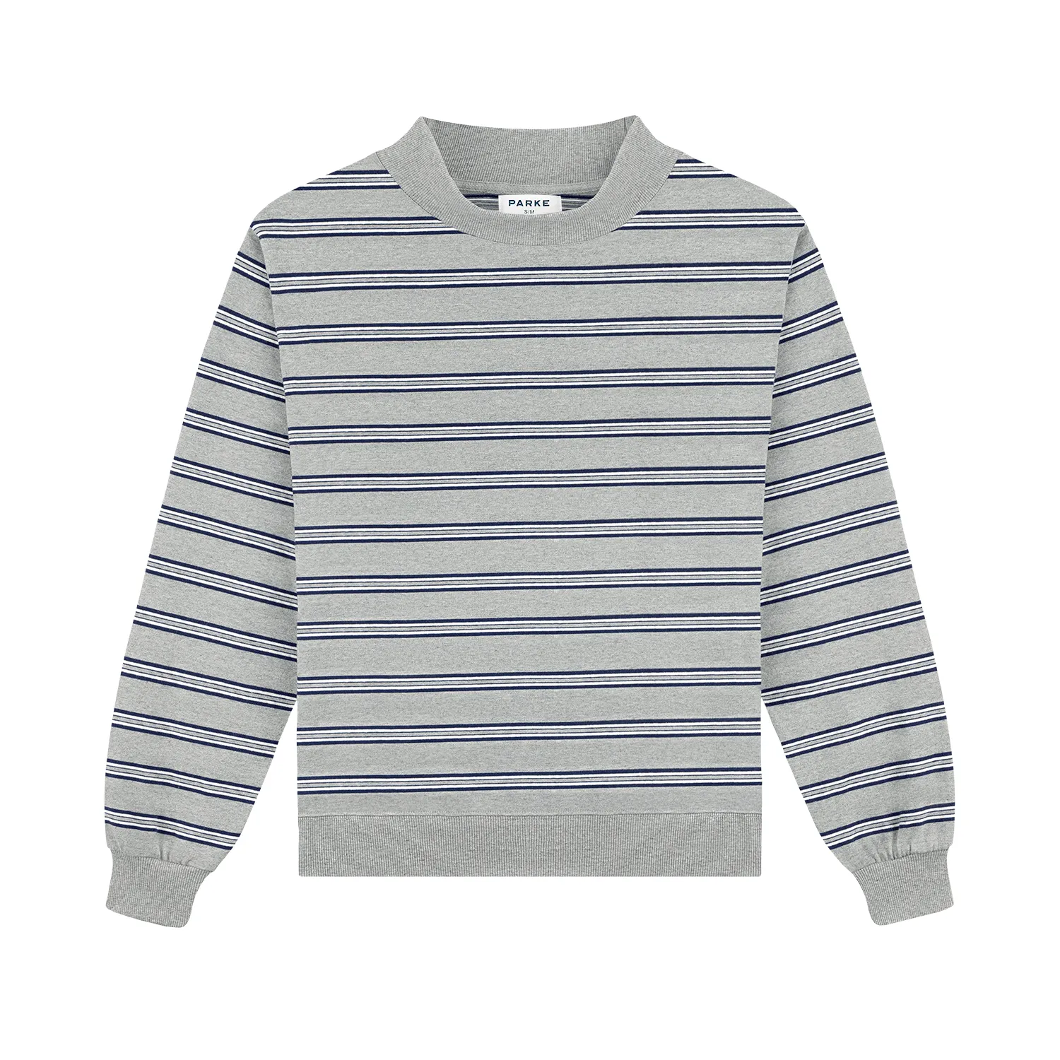 Striped Mockneck Pullover - Core Stripe sold by Parke Official