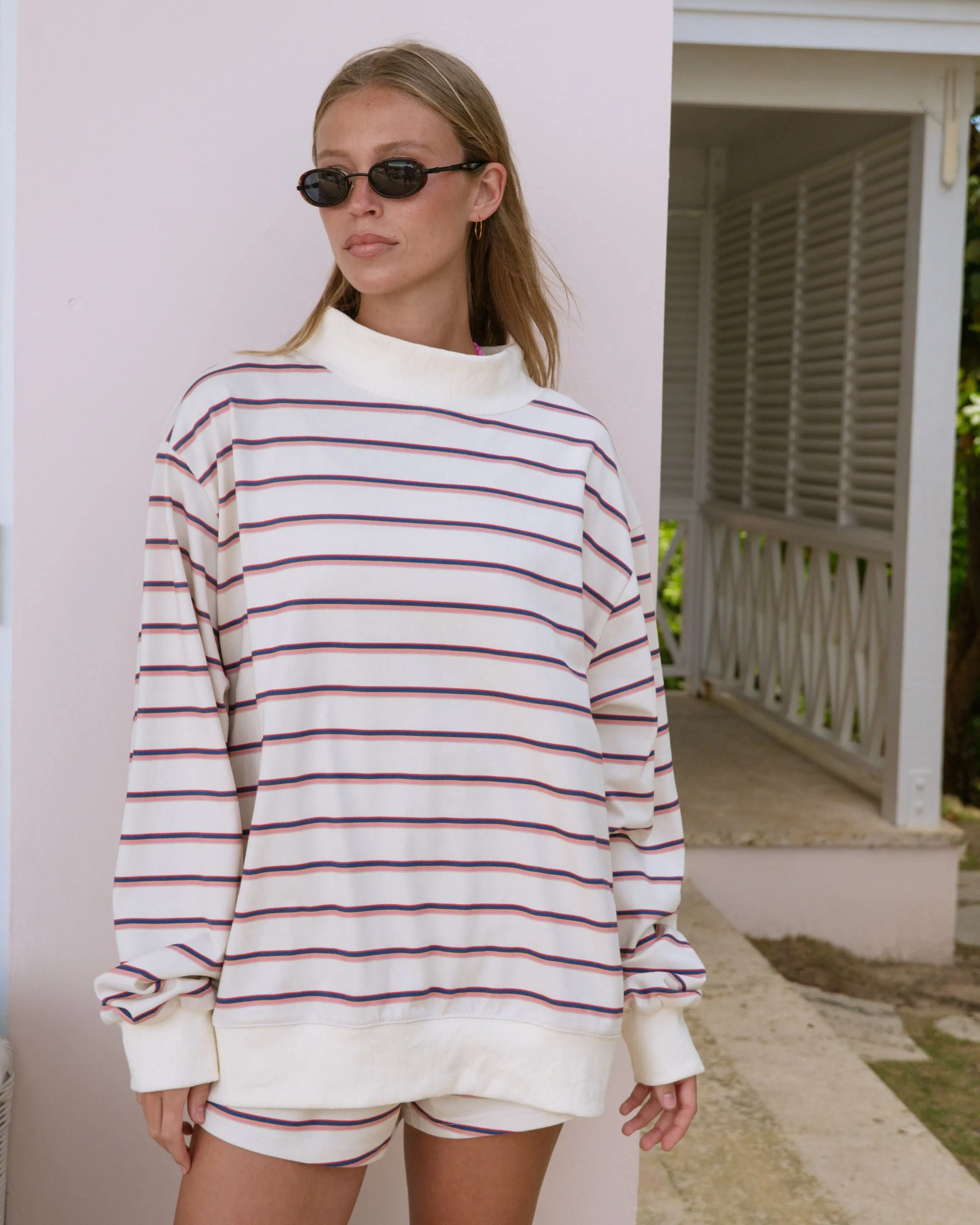 Striped Mockneck Pullover - Summerland Stripe sold by Parke Official product image thumbnail 3