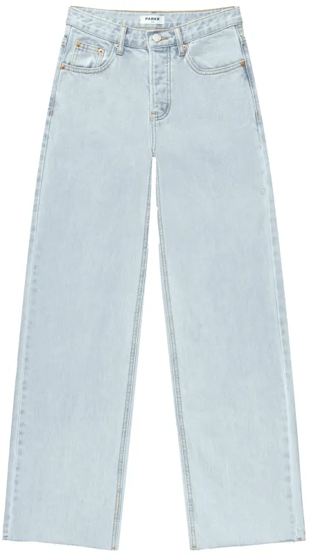 Low Rise Baggy Jeans - Light Wash made by Parke Official