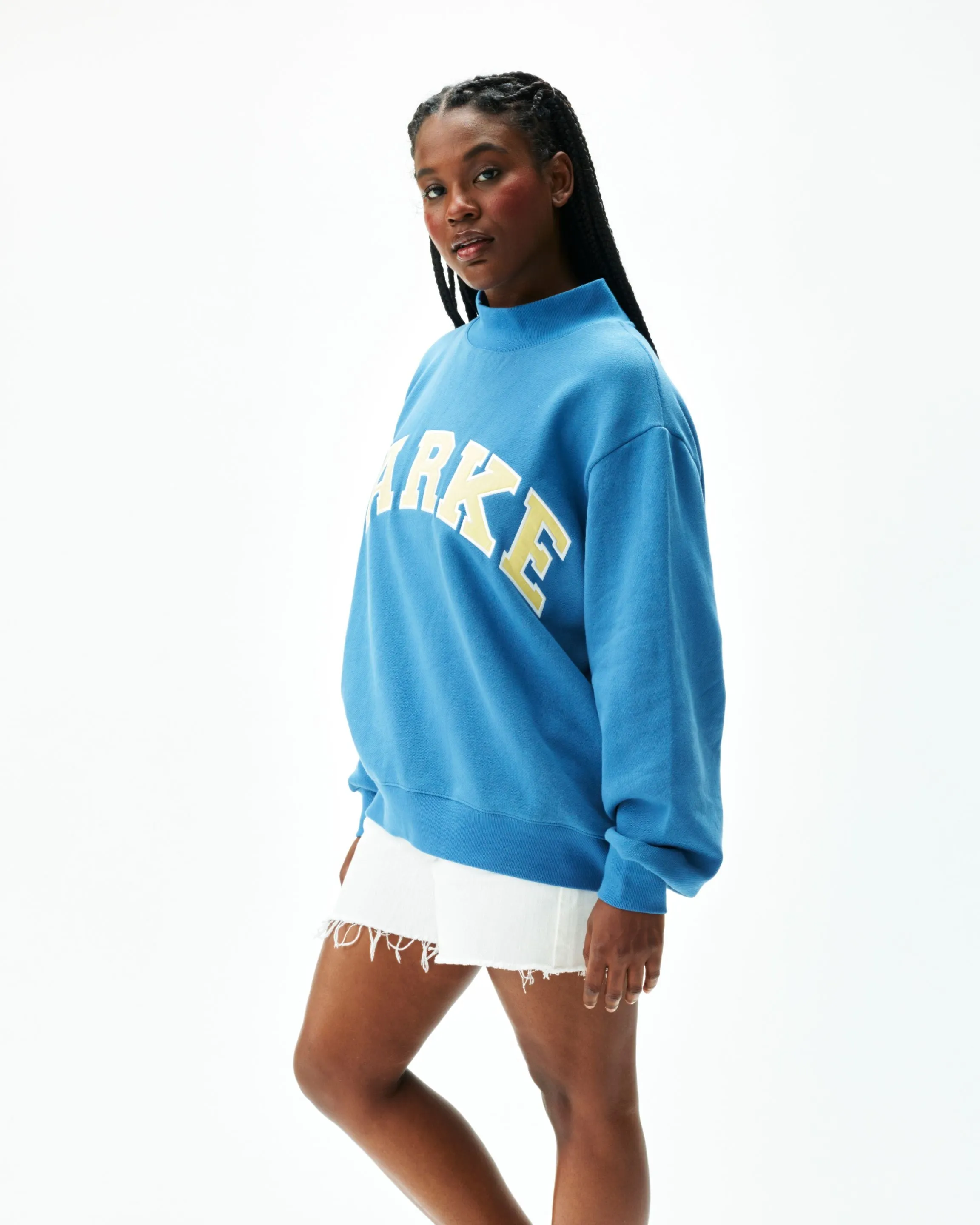 Varsity Mockneck - Washed Indigo + Peel sold by Parke Official product image thumbnail 3