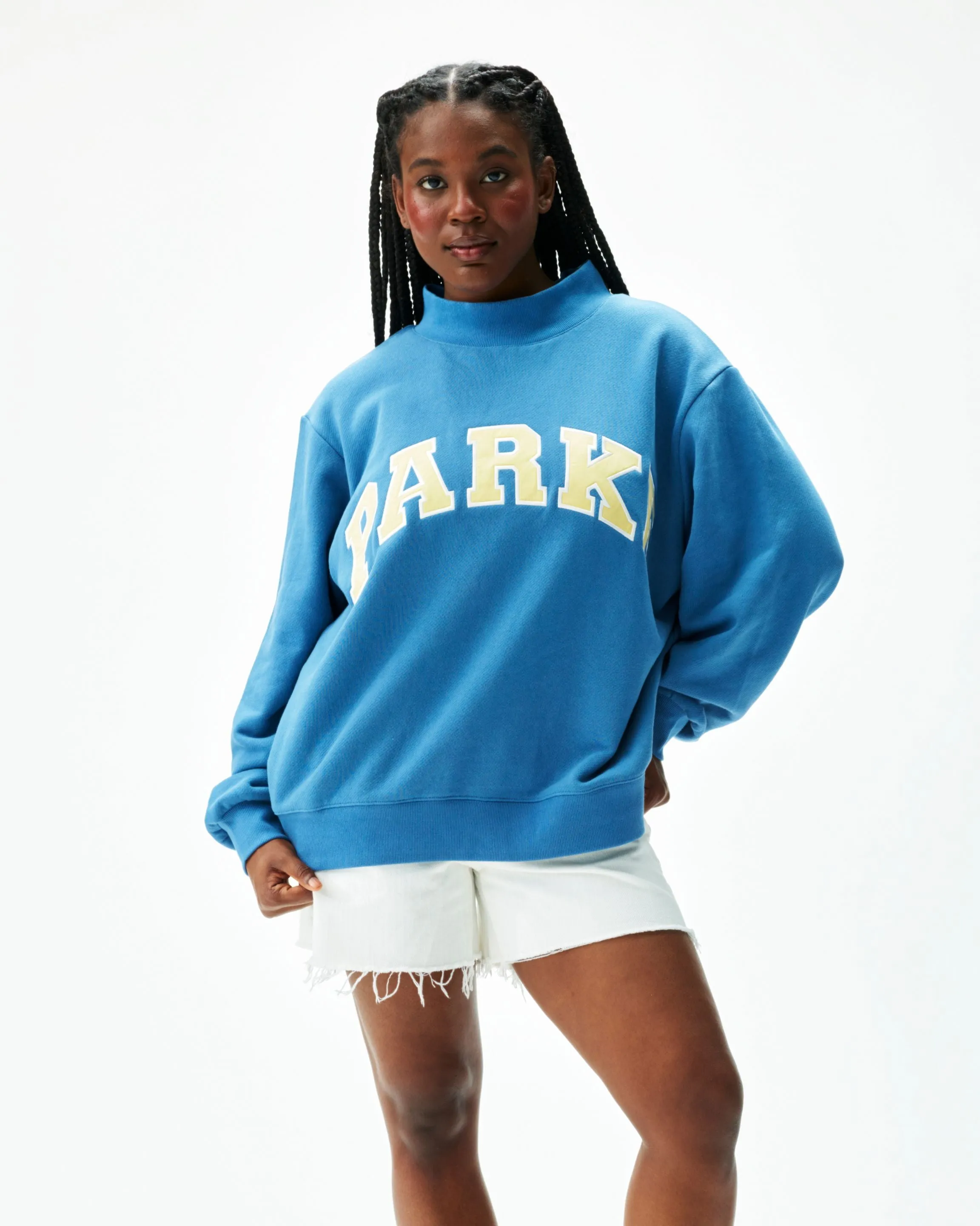 Varsity Mockneck - Washed Indigo + Peel sold by Parke Official product image thumbnail 2