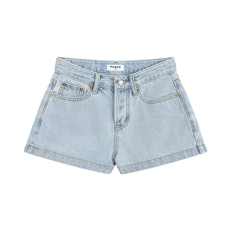 Denim Mini Shorts - Light Wash made by Parke Official