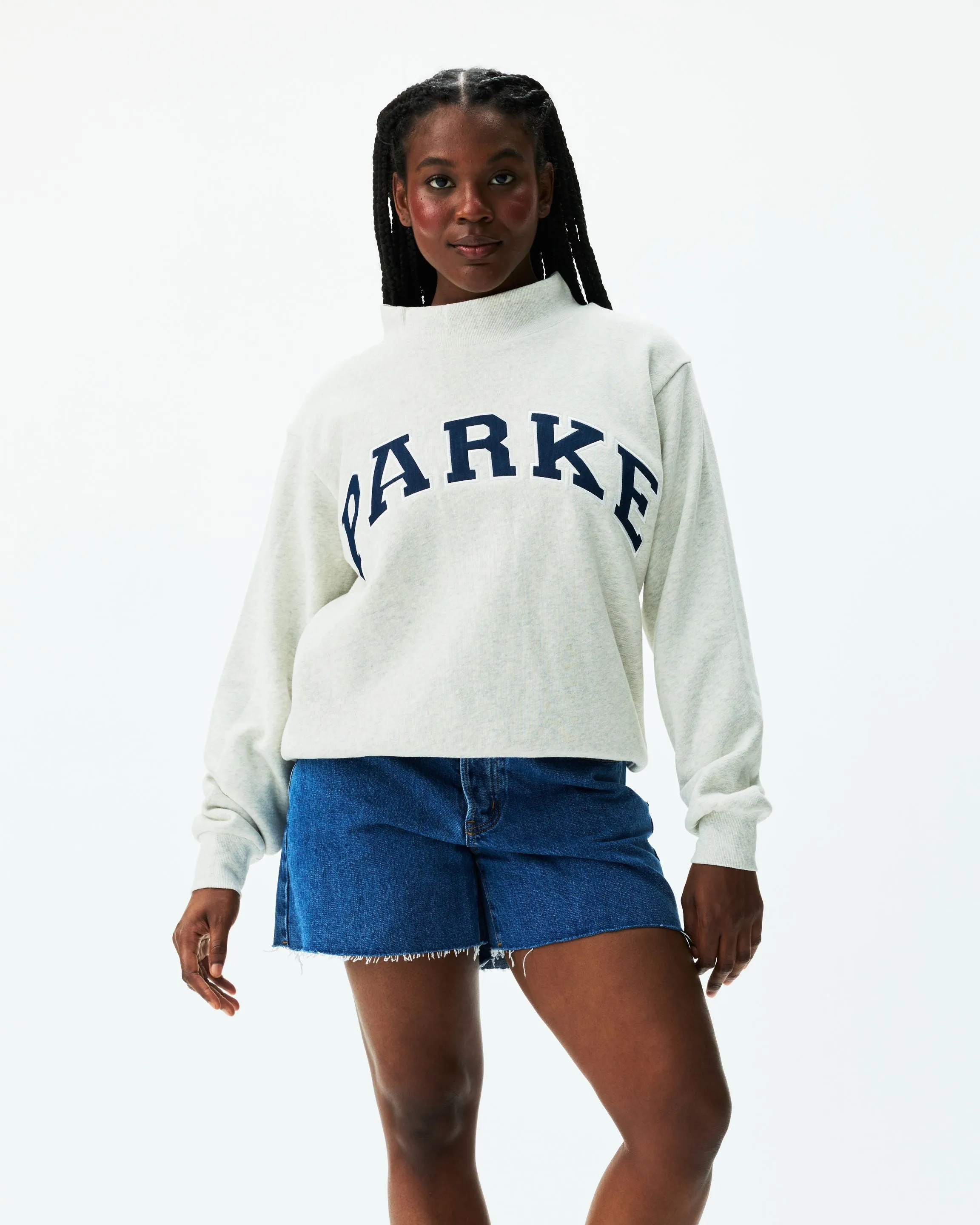 Heritage Parke OG Varsity Mockneck - Heather Grey + Denim sold by Parke Official product image thumbnail 2