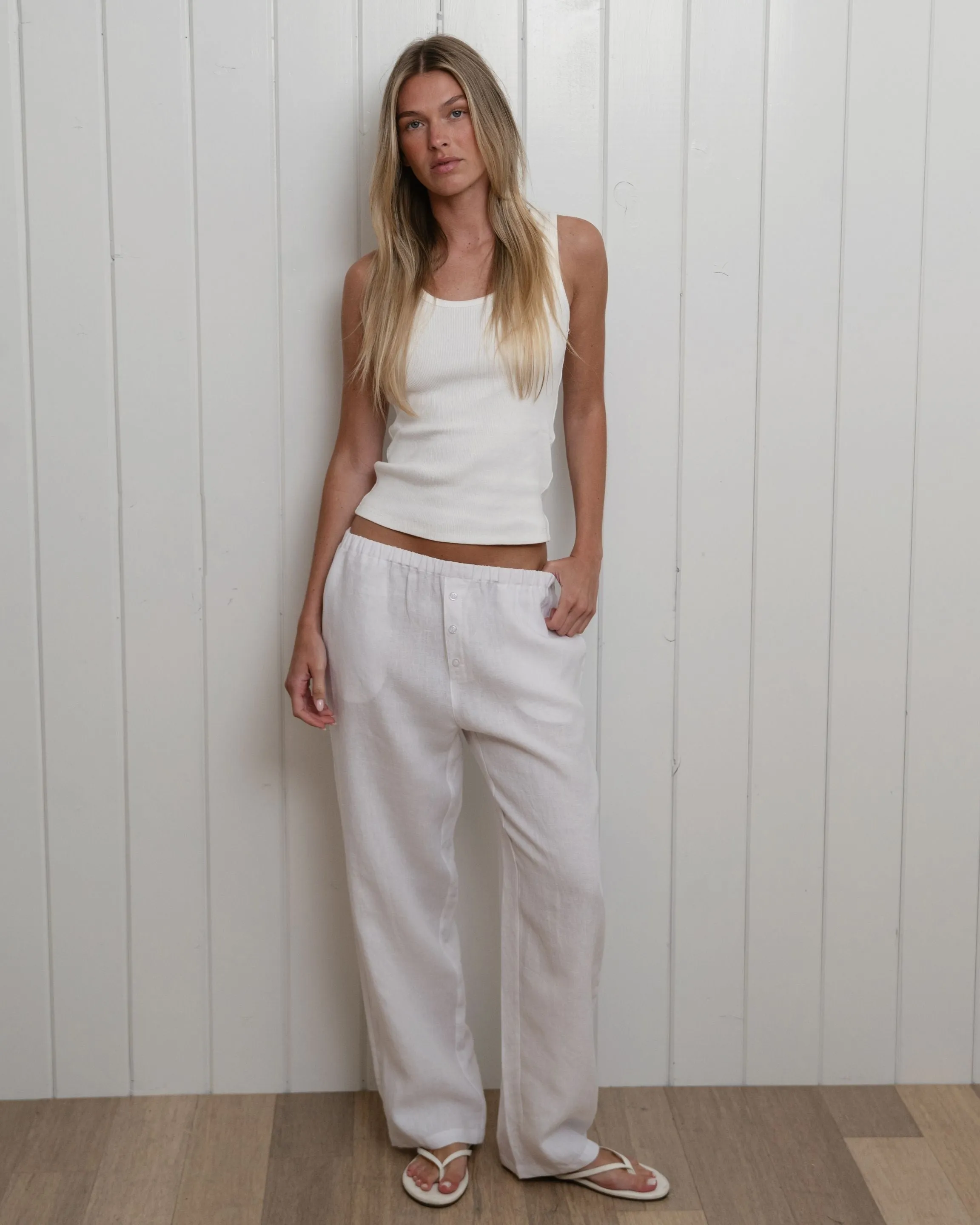 Linen Pants - White sold by Parke Official product image thumbnail 2
