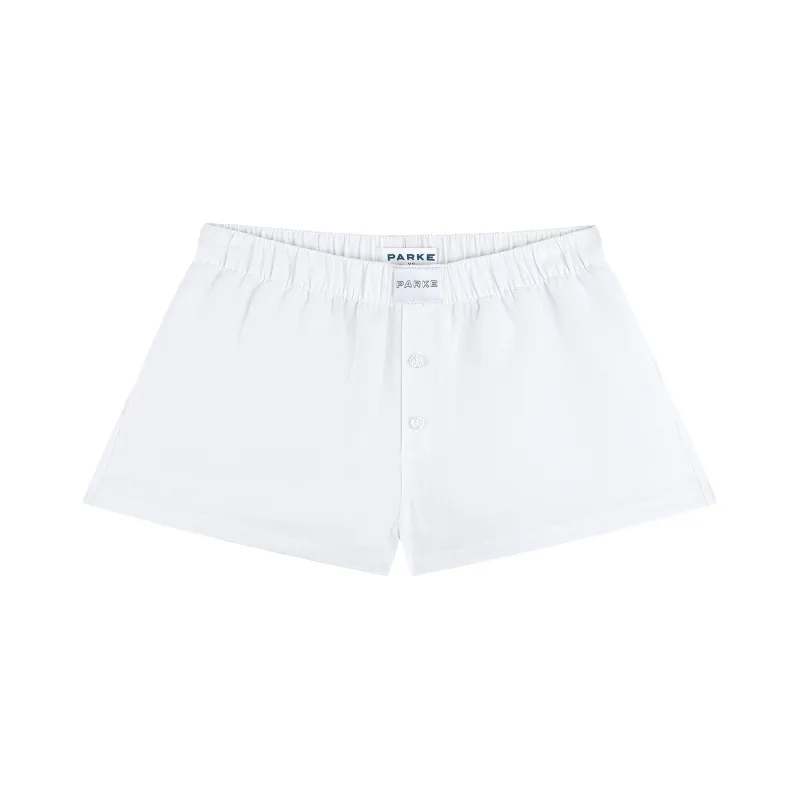 Linen Boxer Short - White made by Parke Official
