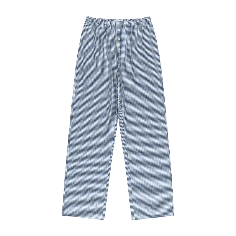 Gingham Linen Pants - Blue Gingham made by Parke Official