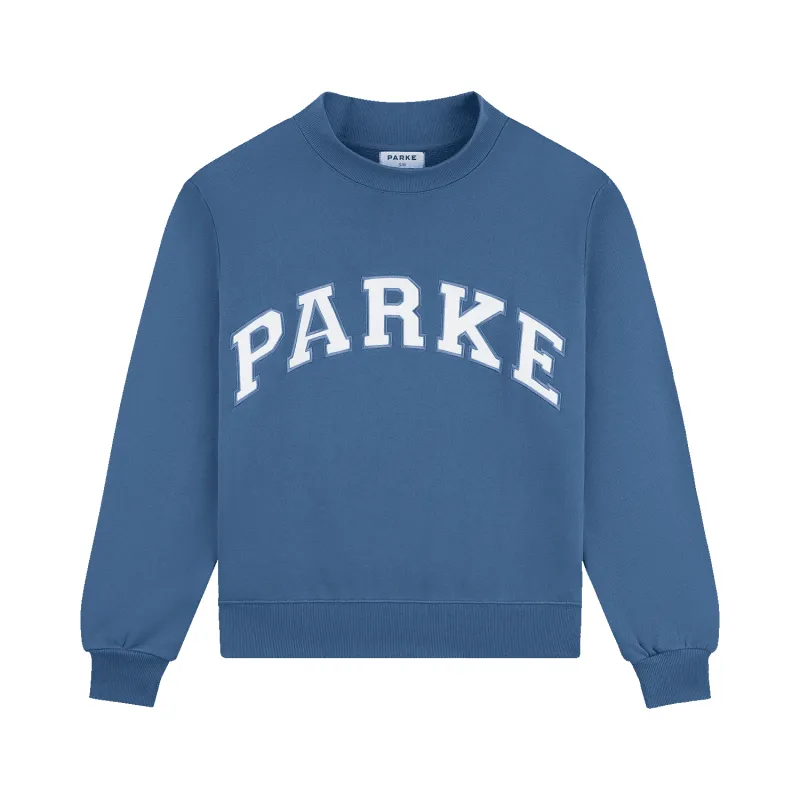Varsity Mockneck - Washed Indigo made by Parke Official