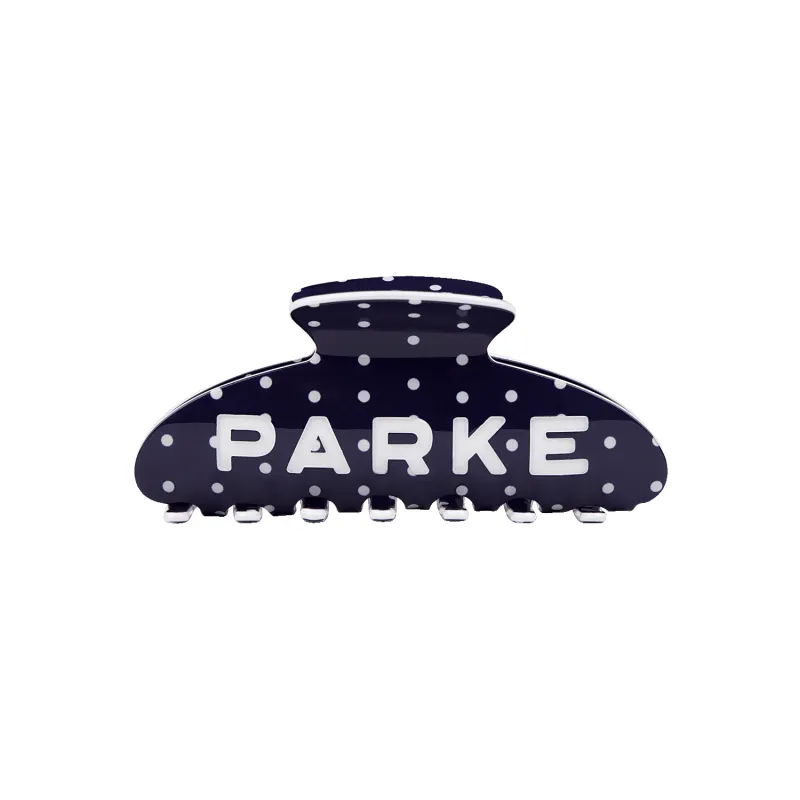 Preorder Claw Clip - Denim + White Polka Dot made by Parke Official