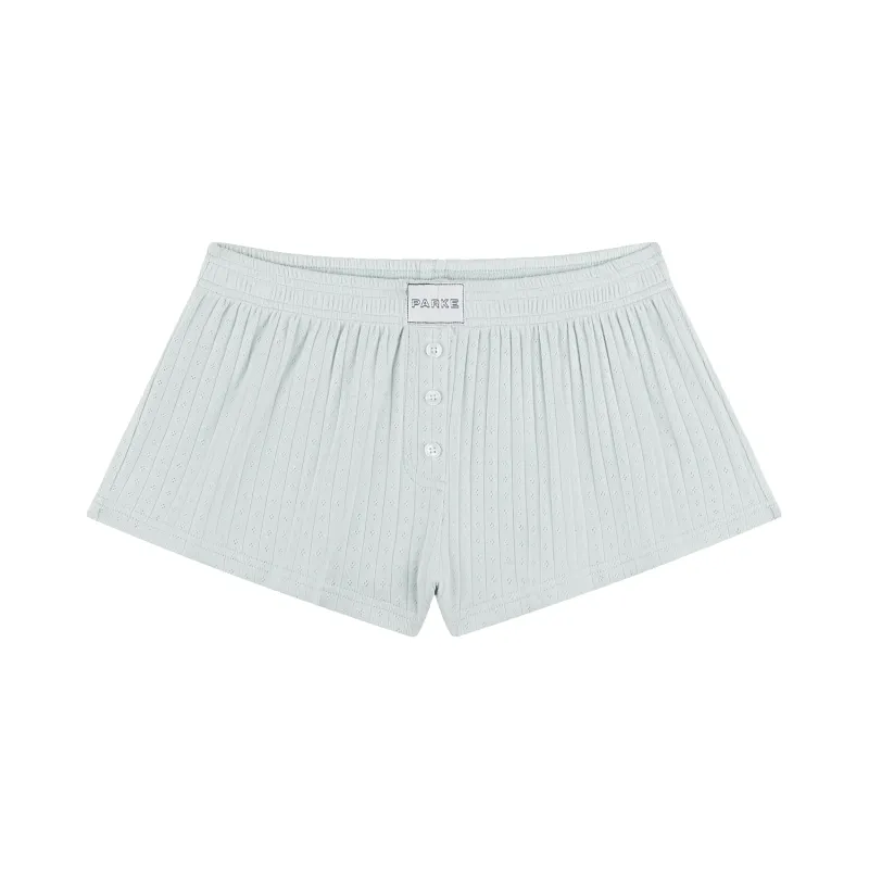 Pointelle Cotton Boxer Shorts - Pale Blue made by Parke Official