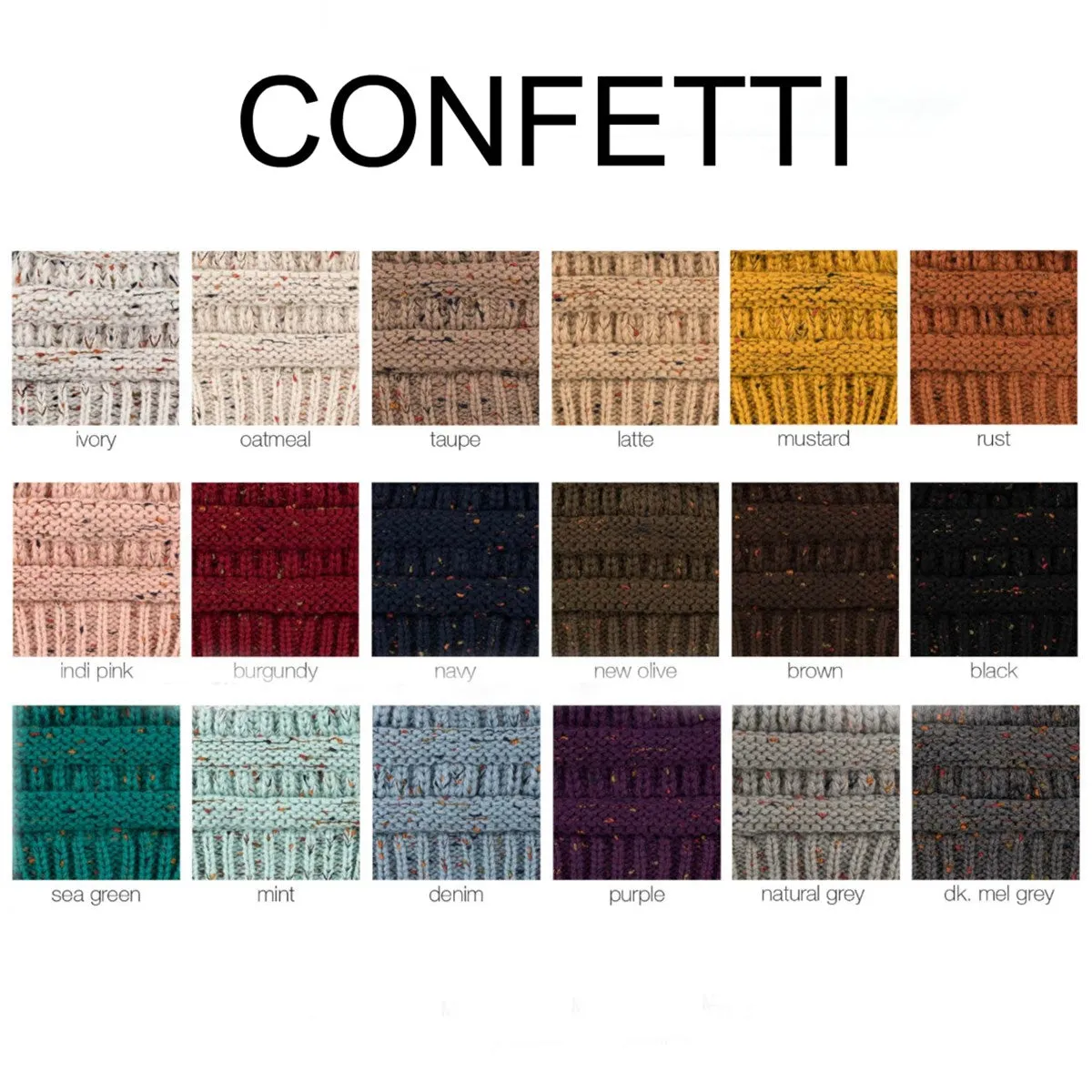 CC Cozy Confetti Cable Knit Skully Beanies Hats sold by Roxie’s Picks product image thumbnail 2