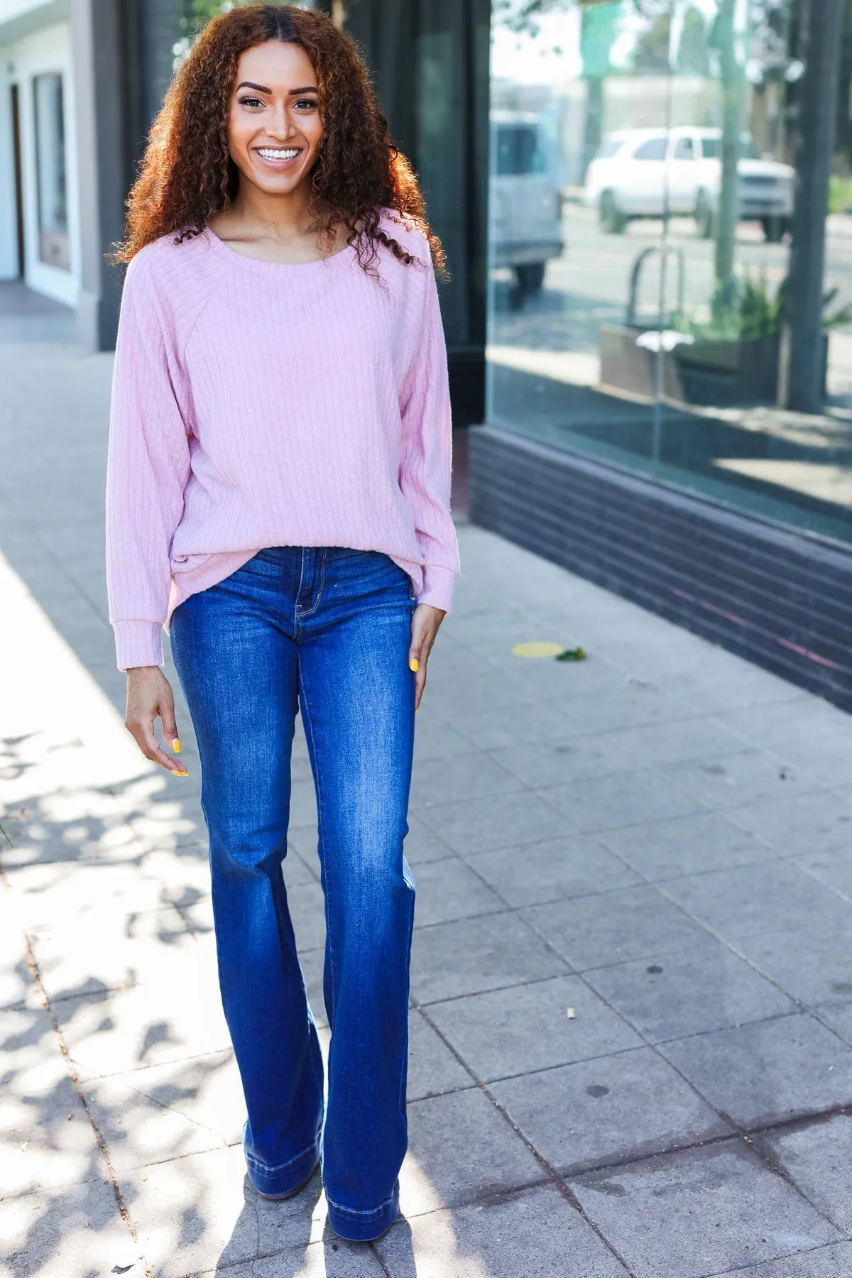 Feel Your Best Mauve Ribbed Brushed Hacci Sweater sold by Roxie’s Picks product image thumbnail 2