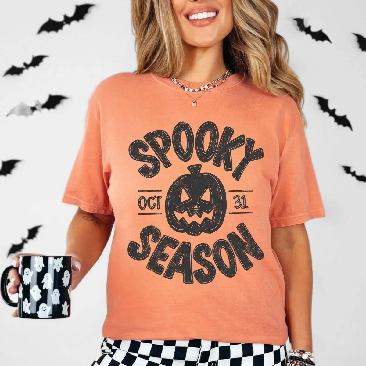 Spooky Season Pumpkin Comfort Color Graphic Tee sold by Roxie’s Picks